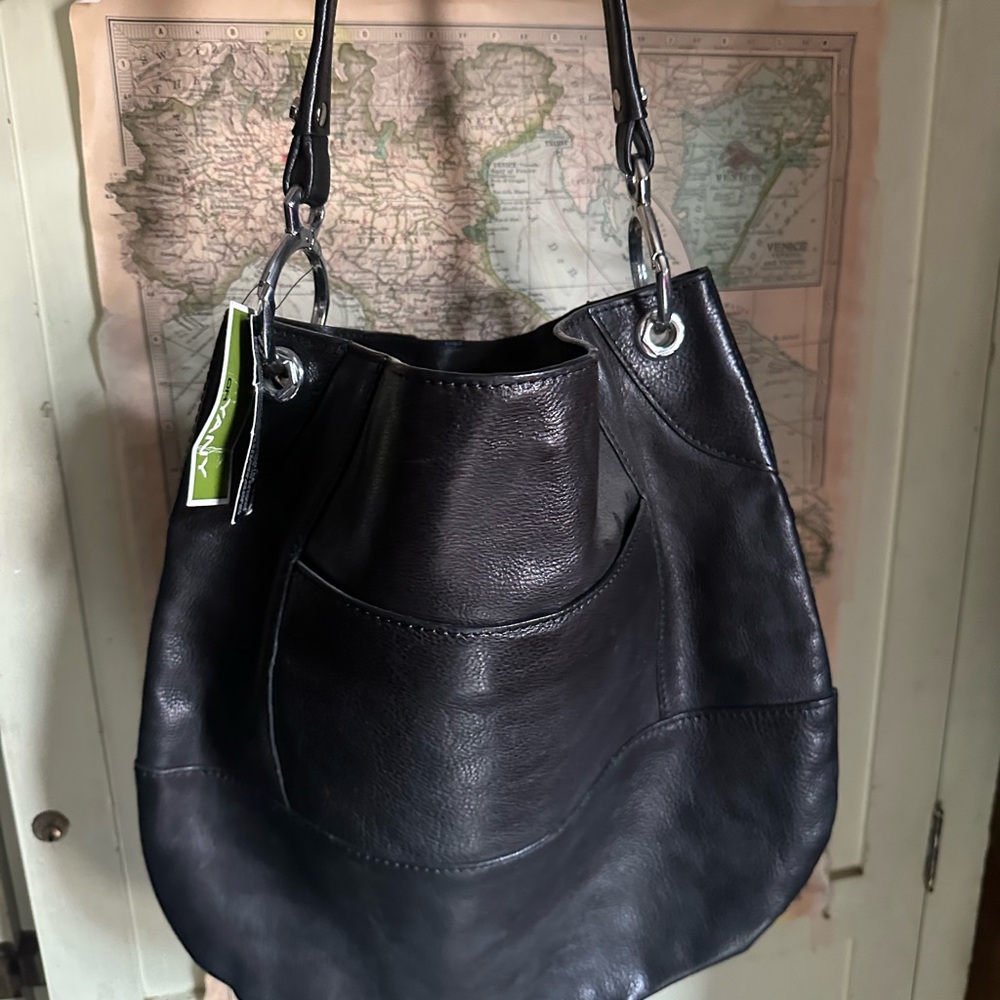orYANY Black Chain-Link Shoulder Bag with Silver Hardware - Picture 4 of 5